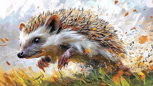 Dynamic Meadow Scene with Hedgehog