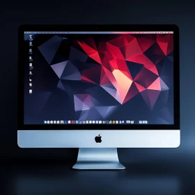 Sleek Desktop with Geometric Abstract Display