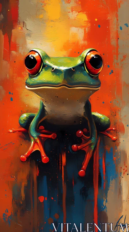 Vivid Frog Artwork AI Image