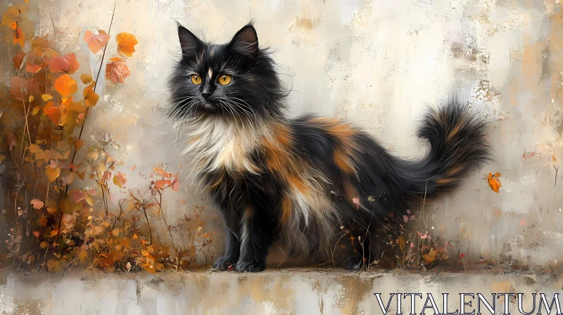 Autumn Cat Portrait AI Image