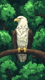 Eagle Perched on a Branch