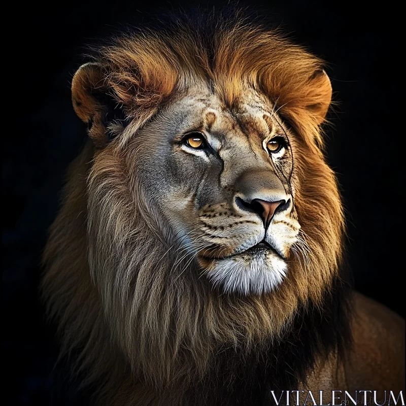 AI ART Lion with golden eyes