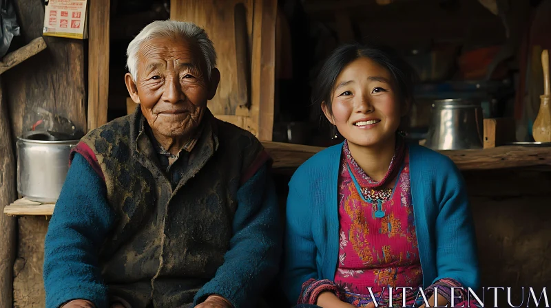 Intergenerational Connection: Asian Portrait AI Image