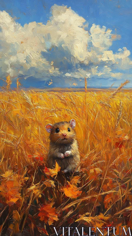 Autumn Hamster Portrait AI Image