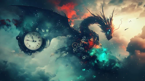 Clockwork Dragon in the Clouds