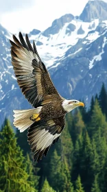 Eagle in Mountainous Wilderness