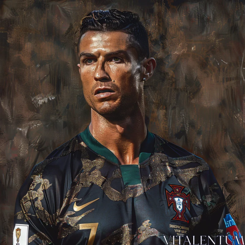 Cristiano Ronaldo Sporting Gaze Portrait AI Image