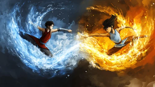 Anime Characters: Duality of Fire and Water