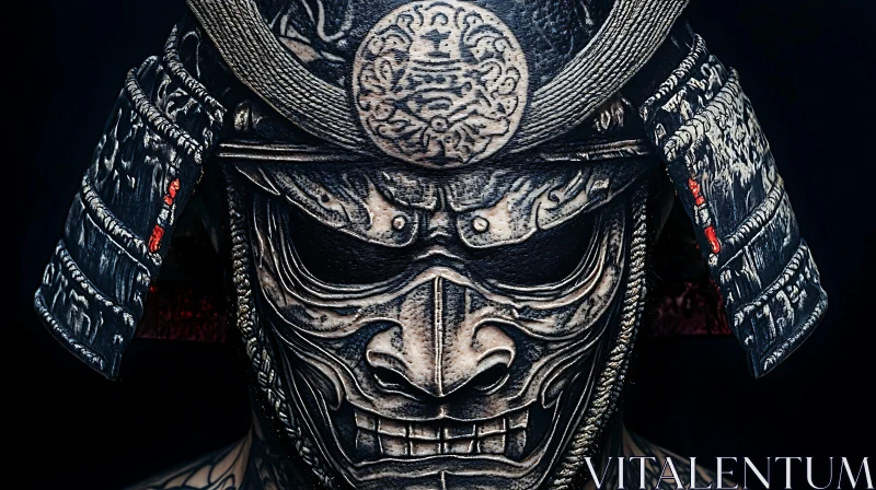 Close-Up of a Samurai Warrior AI Image