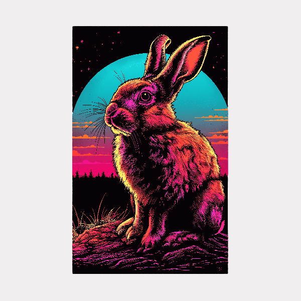 Luminous Rabbit Cosmic Art