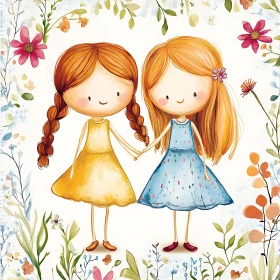 Floral Friendship Illustration