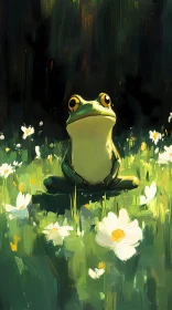 Enchanted Frog and Daisies