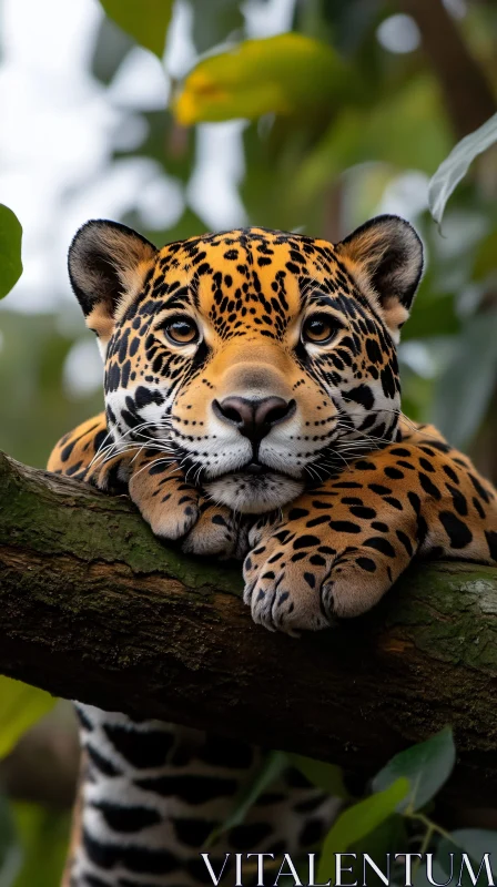 Serene Jaguar in Its Natural Habitat AI Image