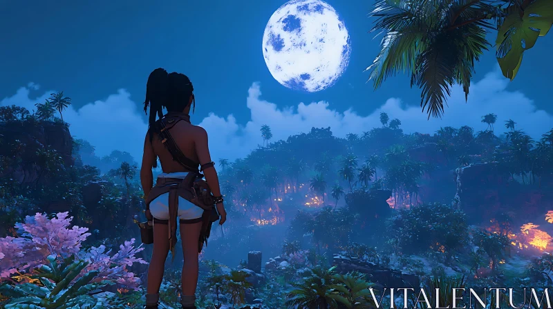 Night in the Jungle AI Image