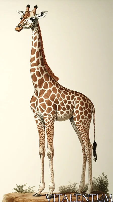 Majestic Giraffe Art AI Image