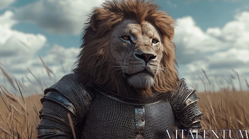 Lion in Chainmail AI Image