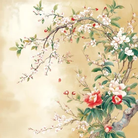 Blooming Branches: A Floral Art Piece