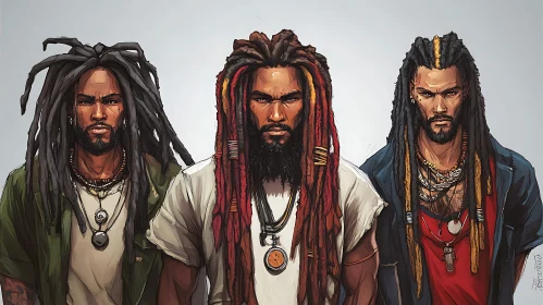 Dreadlocked Men Illustration