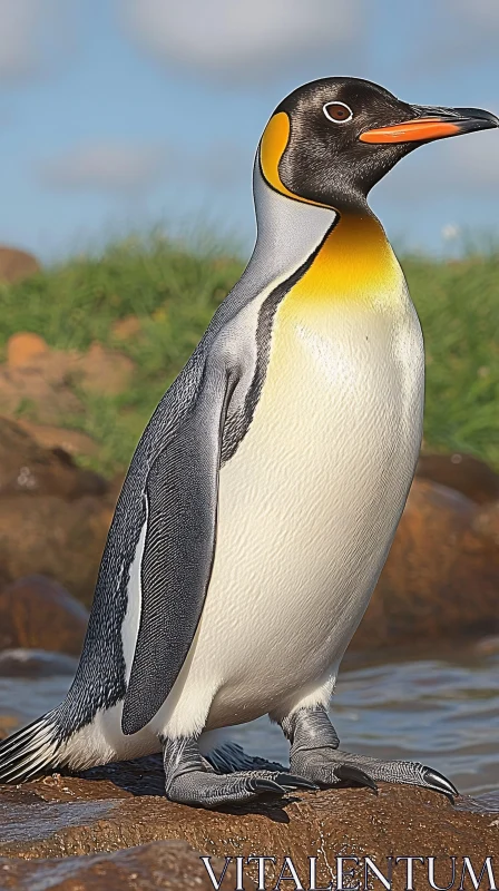 Regal Penguin in Natural Habitat AI Image