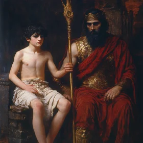 Classic Portrait of a King and Boy