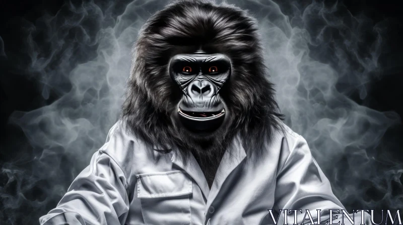 Gorilla Lab Coat - Mysterious and Detailed Image AI Image