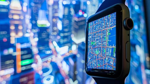 Smart Watch on Display: Abstracted Cityscapes and Street Map