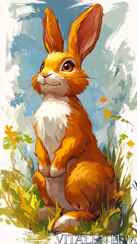 Charming Bunny Art AI Image