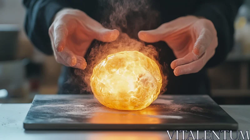 AI ART Mystic Sphere Held by Human Hands