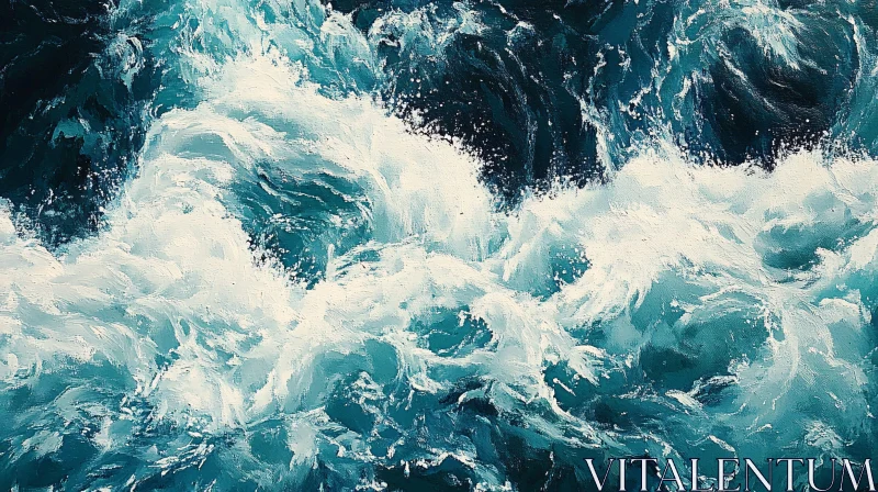 Powerful Sea Waves in Motion AI Image