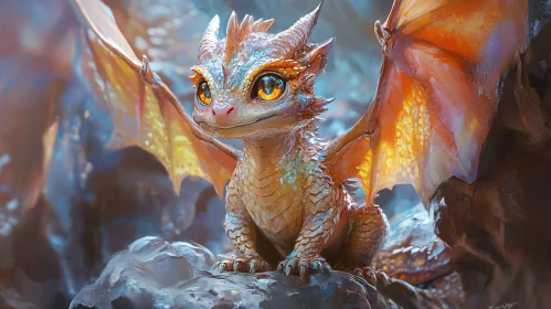 Whimsical Dragon Cub Portrait