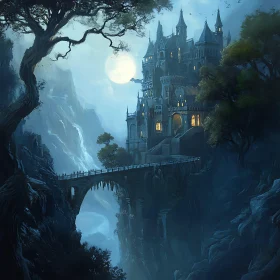 Fantasy Castle on a Cliff