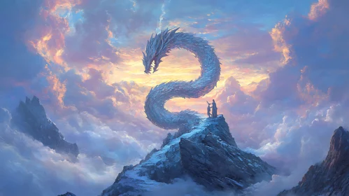 Fantasy Dragon Above the Clouds