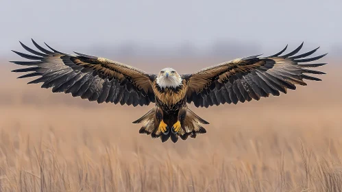 Eagle Soaring in Serene Nature
