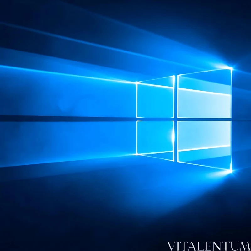 Modern Blue Window Reflection AI Image