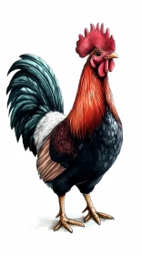 Colorful Rooster Standing Proudly