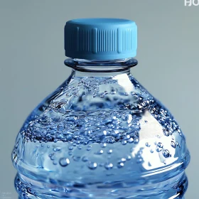 Clear Water Bottle with Blue Cap