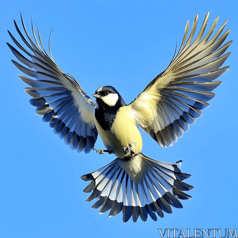 Soaring Bird with Open Wings AI Image