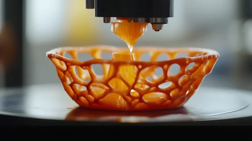 3D Printer Crafting Modern Orange Bowl