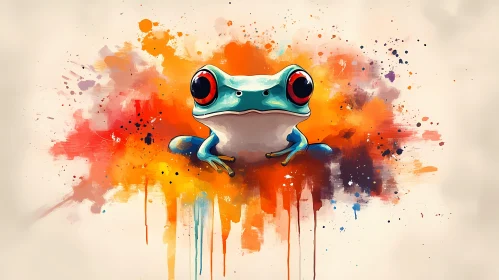 Vivid Artistic Frog Illustration