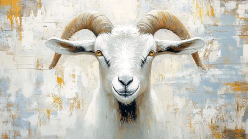 Serene Goat Portrait Art