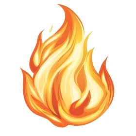 Single Flame Art Illustration