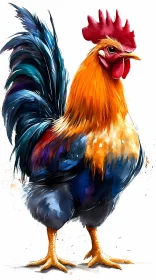 Vivid Rooster Feather Art