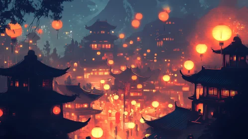 Nighttime Glow: A Lantern City