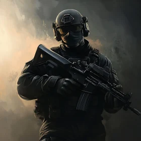 Black Tactical Soldier