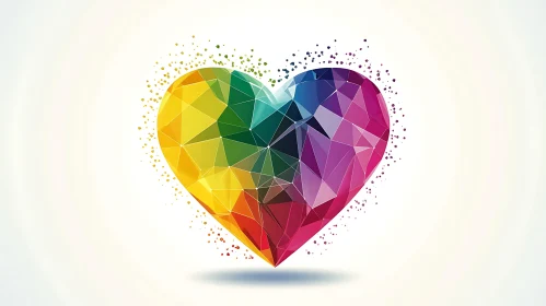 Colorful Polygonal Heart Illustration