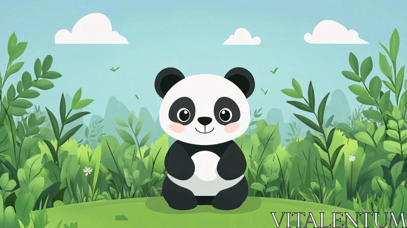 AI ART Charming Panda Illustration