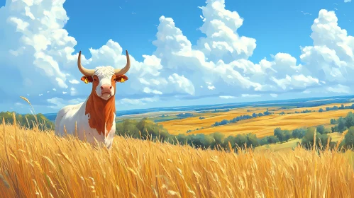 Pastoral Bull Landscape