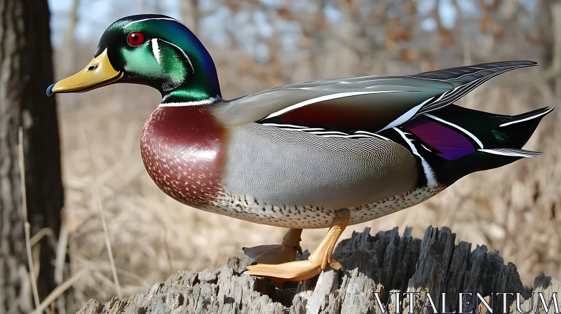 Colorful Mallard Duck in Natural Habitat AI Image