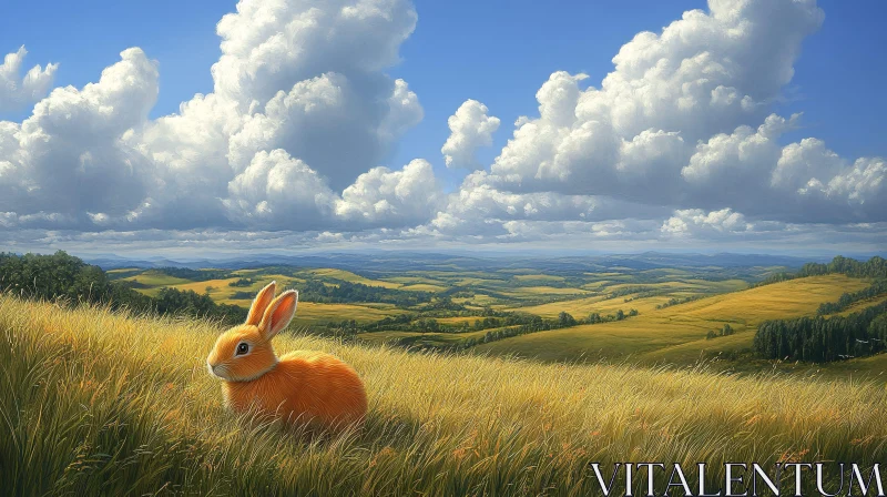 AI ART Bunny in a Picturesque Meadow