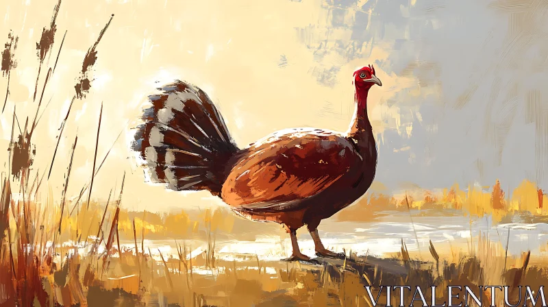 AI ART Painted Turkey in Natural Habitat